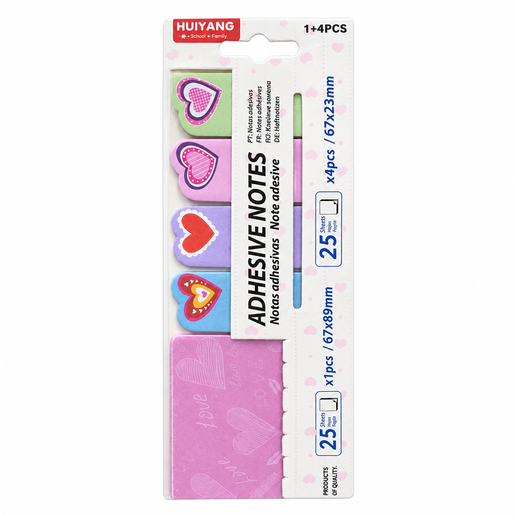 Heart Adhesive Notes Set