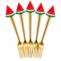 Gold Forks with Watermelon Detail
