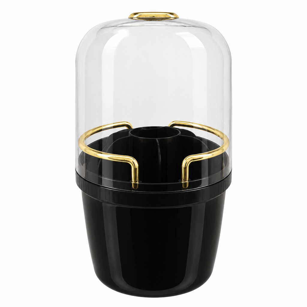 Makeup Storage Container with Dome – Black