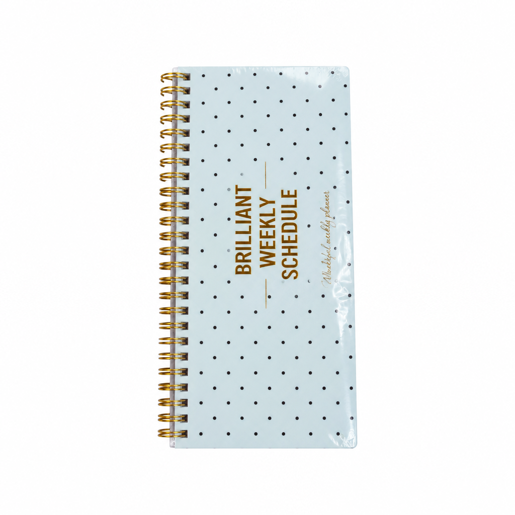 Brilliant Weekly Schedule Planner - White Polka Dots