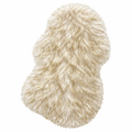 Cream & Gold Shaggy Faux Fur Mat