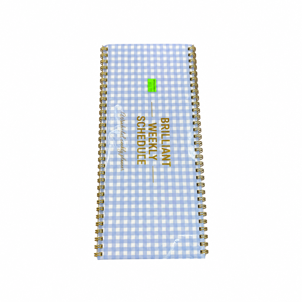 Brilliant Weekly Schedule Planner - Blue Gingham