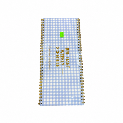 Brilliant Weekly Schedule Planner - Blue Gingham