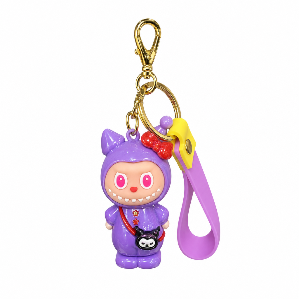 Purple Labubu x Sanrio Character Keychain