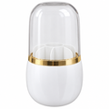 360° Rotating Makeup Brush Holder with Dome – White