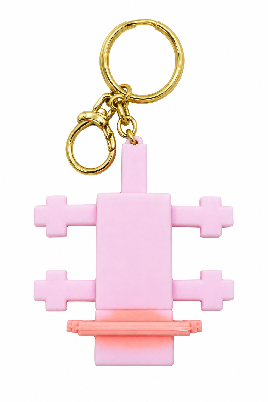Pink Minecraft Axolotl Keychain detail