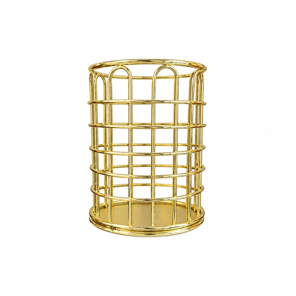 Gold Wire Round Pencil Holder