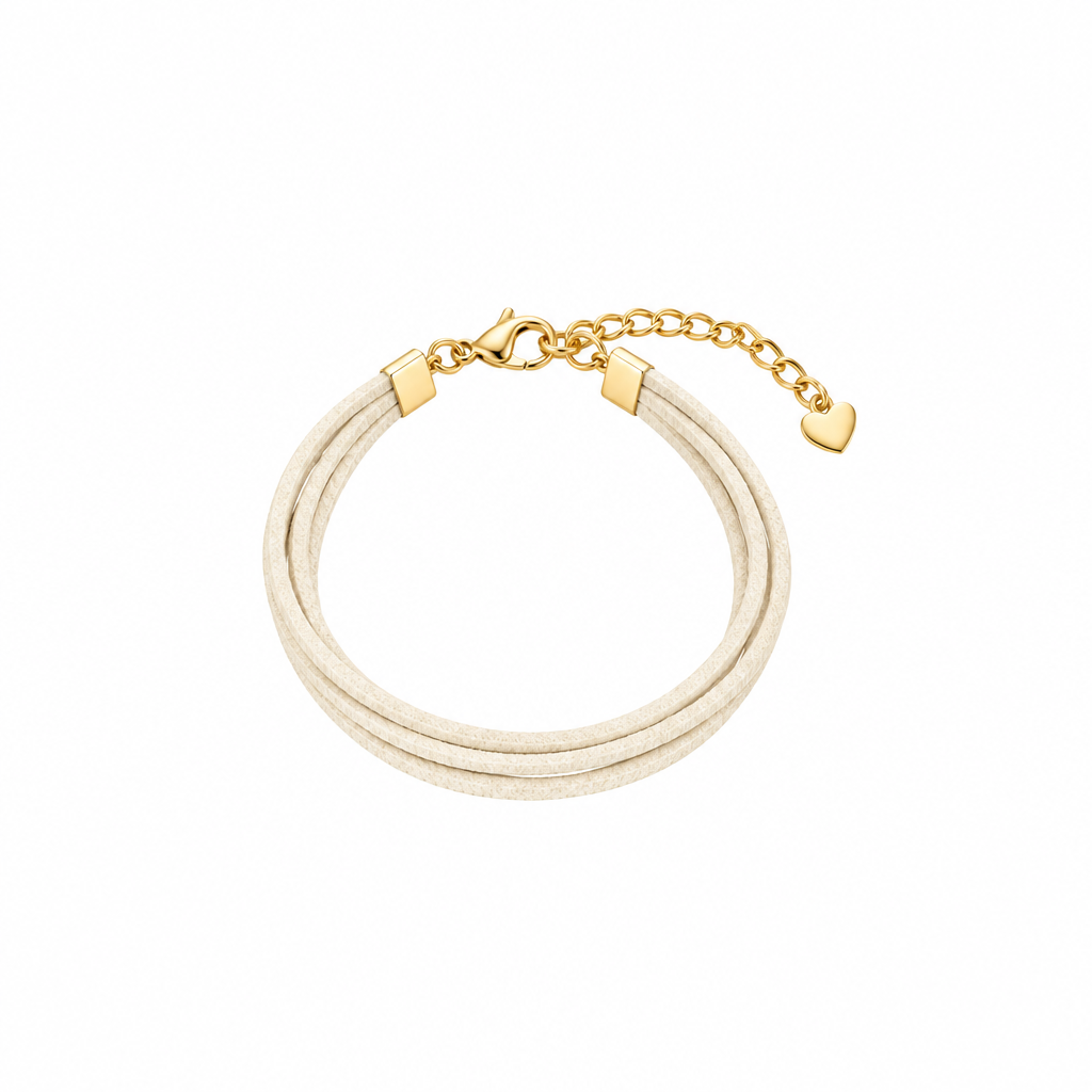 Cream Leather Cord Bracelet
