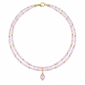 Pink & Silver Seed Bead Necklace