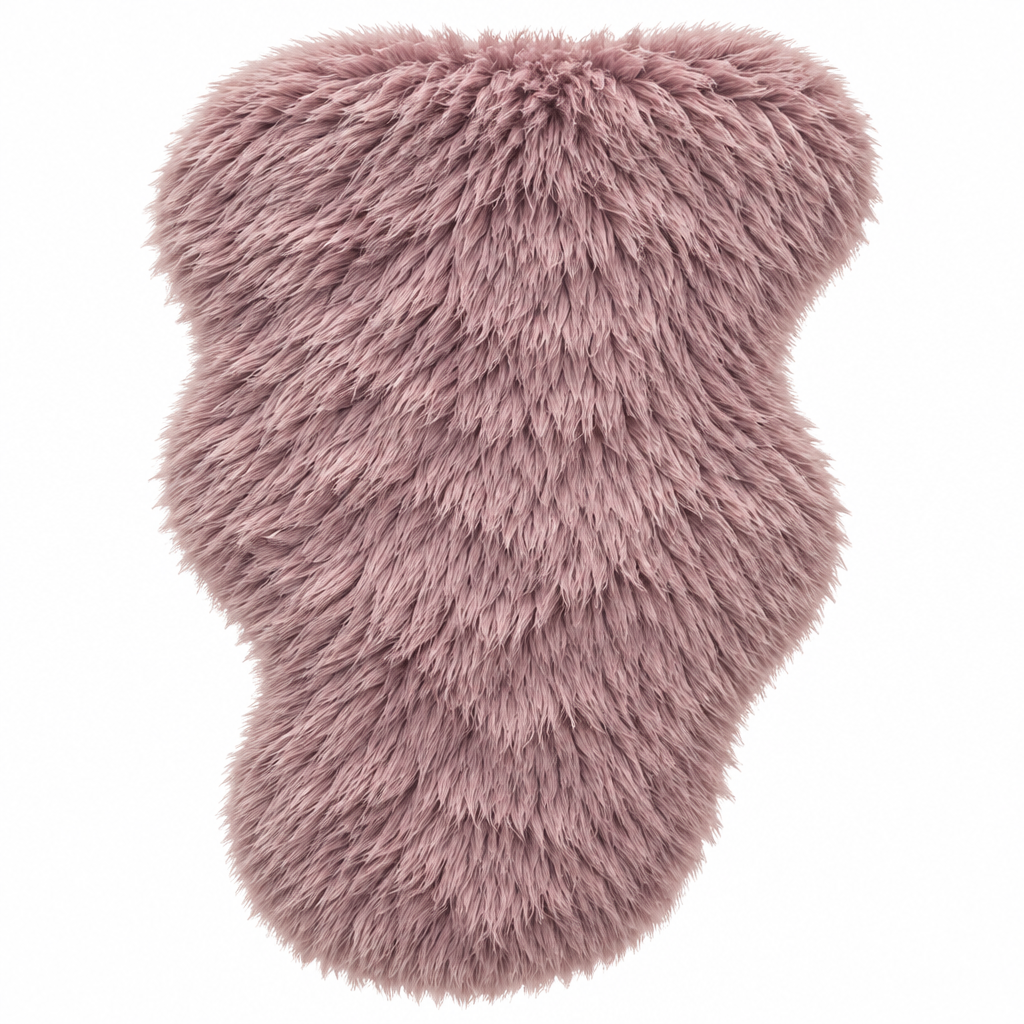 Dusty Pink Shaggy Faux Fur Mat