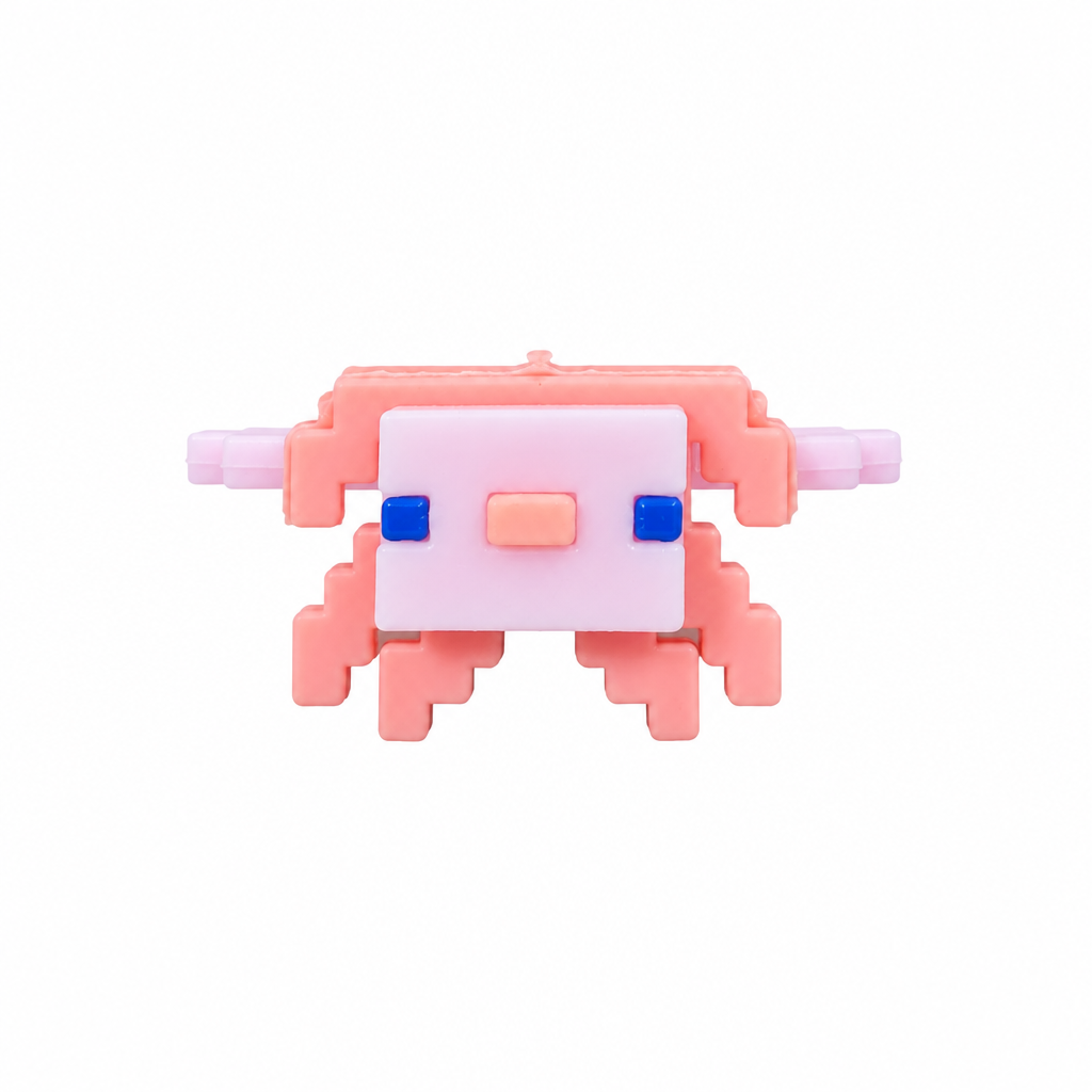 Pink Minecraft Axolotl Keychain
