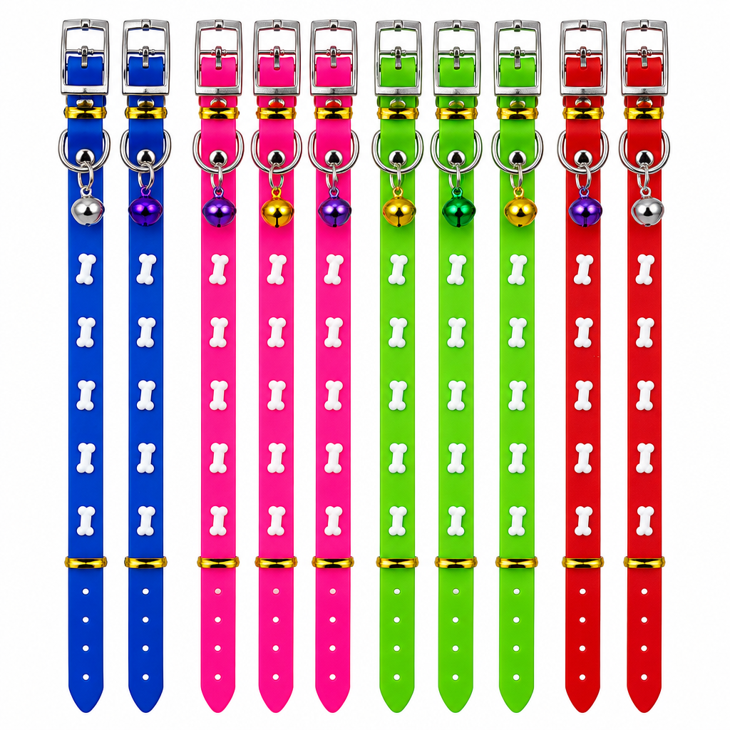 Colorful Pet Collars with Bells