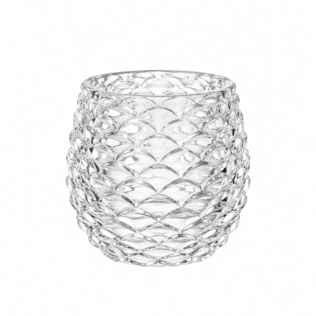 Fish Scale Textured Glass Tumbler