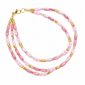 Pink Tube & Seed Bracelet